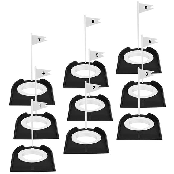 9Pcs Golfs Putting Cup with Flags Golfs Hole Trainer Aid for Adults Kids, Golfs Putting Green Trainer for Indoor Outdoor