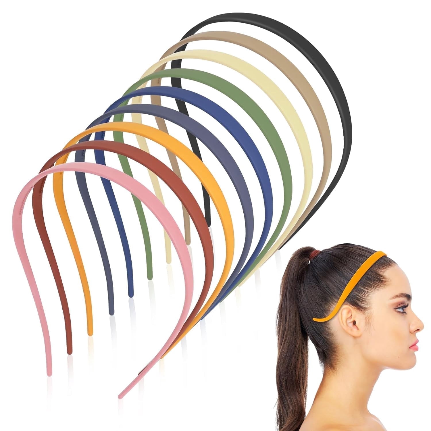 Non Slip Toothed Headband with Comb for Glasses Wearers, No Headache LEORX 6Pcs Plastic Circular Glasses Headbands for Women Non  main image 2