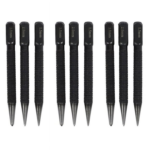 9Pcs High-Carbon Steel Center Punch Set 10cm Non Center Punch for Alloy Steel Metal Wood Marking Drilling Tool