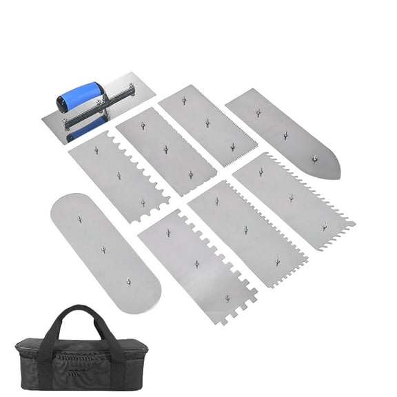 9Pcs Interchangeable Plastering Trowel Finishing Wall Tile Flooring Trowel Bricklayer Construction Tool