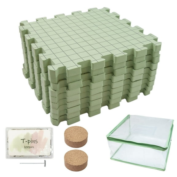 9Pcs Knit Blocking Mat 32x32cm Foam Blocking Pad Includes 100Pcs 38mm T Pin