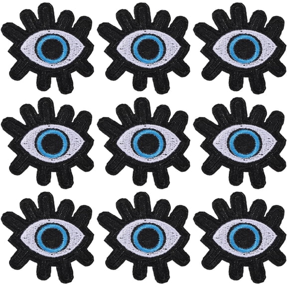 9Pcs Lucky Evil Eye Iron On Patches Stick On Patch Costume Accessories Evil Eye Appliques