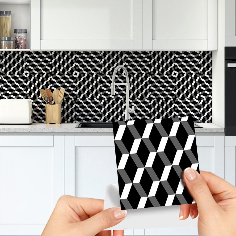 9Pcs Matte Wall Tile Sticker Transfer Peel and Stick, Self-Adhesive Vinyl Backsplsh Tile Decals for Kitchen Bathroom