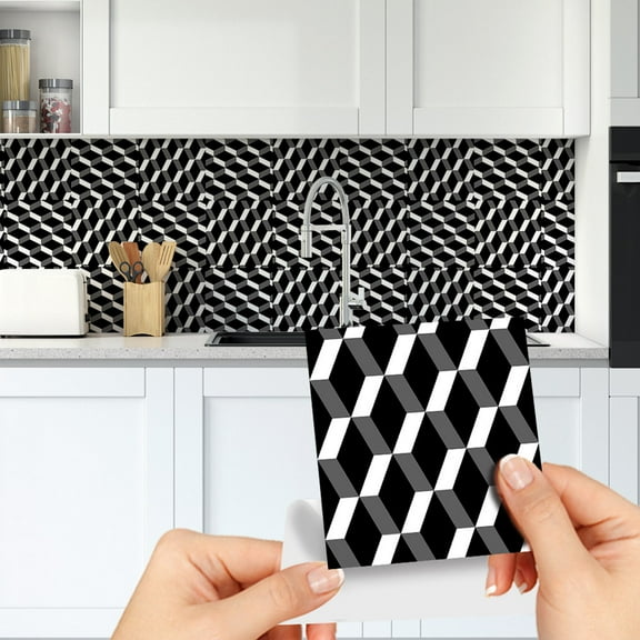 9Pcs Matte Wall Tile Sticker Transfer Peel and Stick, Self-Adhesive Vinyl Backsplsh Tile Decals for Kitchen Bathroom