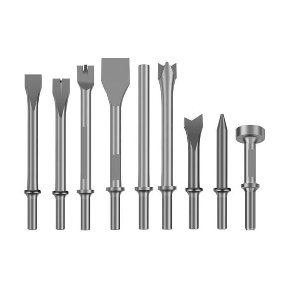 9Pcs Metal Air Hammer Bits Set For Rust Removal Versatile Air Chisel Bits ,Easy to Use