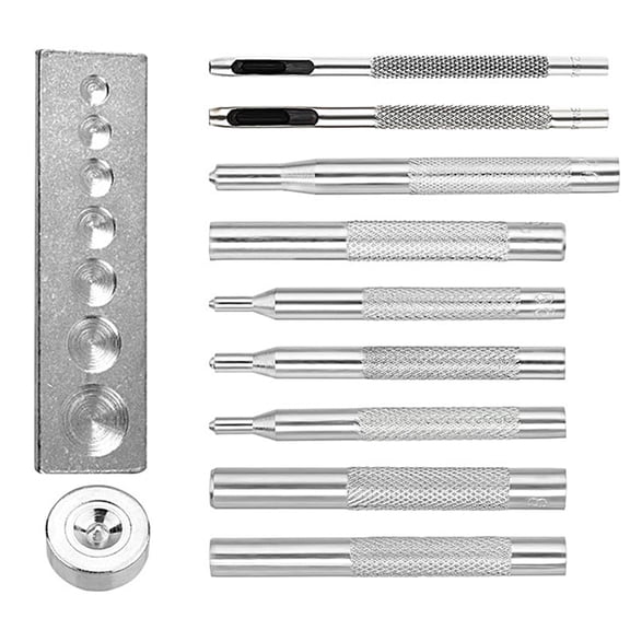 9Pcs Metal Snap Fastener Fixing Setting Tool Set Snap Fastener Install Tool for Leathercraft, Jackets, Clothing Repair
