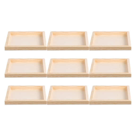 9Pcs Modular Wooden Puzzle Trays Beige for Home Craft Storage and Puzzle Piece Organization