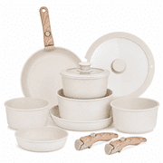 9-Piece Nonstick Cookware Set with Detachable Handles and Glass Lids