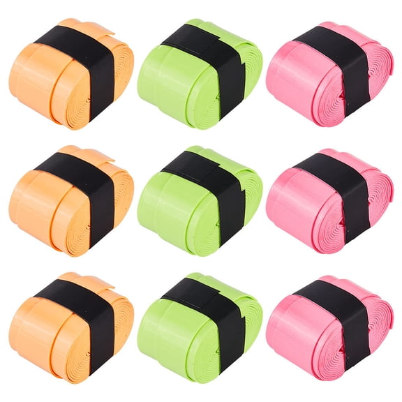 9Pcs Overgrip Tennis Racket Grips Pickleball Badminton Racket Grip Tape Leather Tacky Over Wrap Fishing Rods Comfort Anti-Slip Absorbent