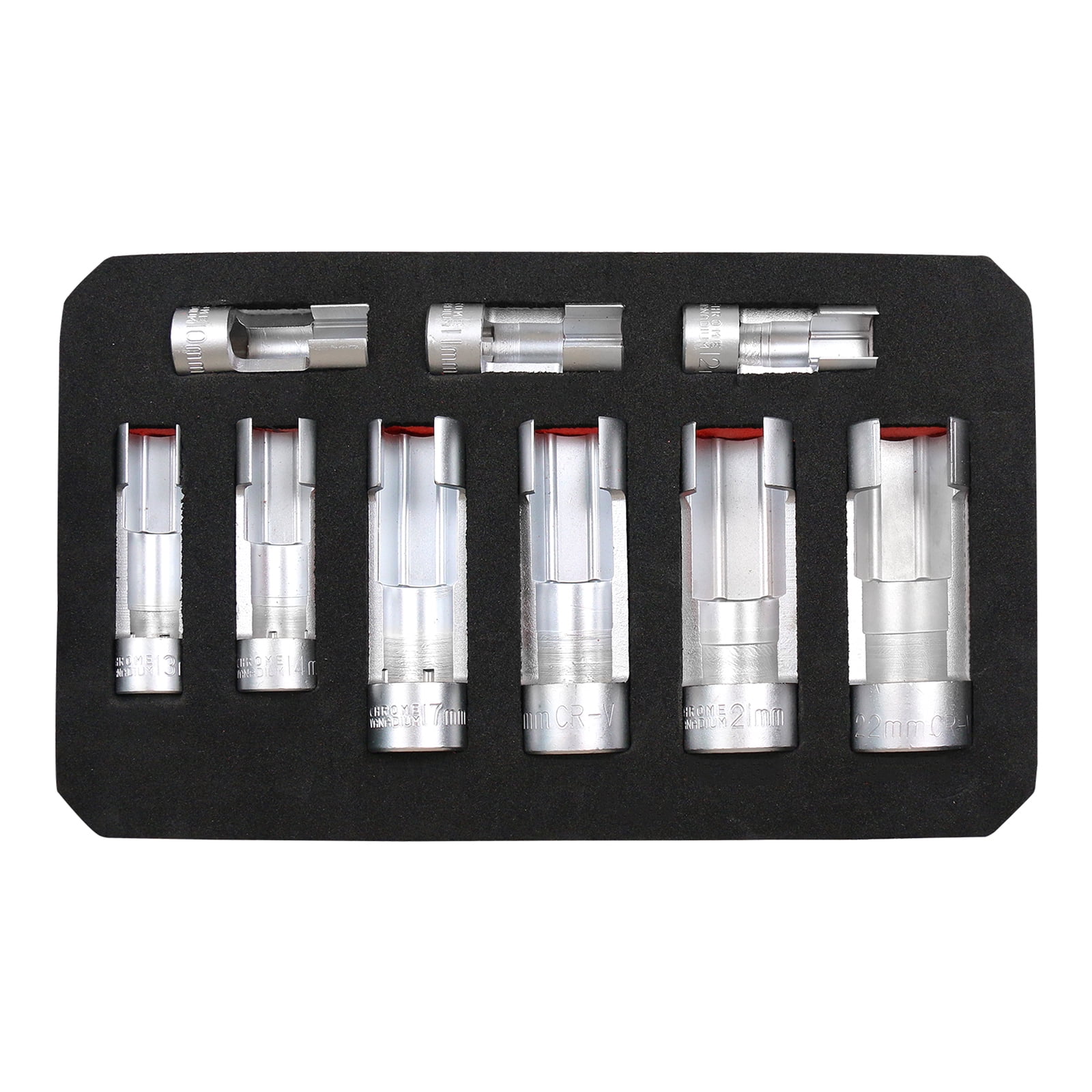 9Pcs Oxygen Sensors Socket Set Removal Tool Set 10-22mm for Automotive Oxygen Sensors and Oil Systems Maintenance Efficient Disassembly