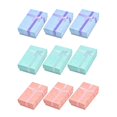9Pcs Paper Jewelry Gifts Boxes with BowKnot Ribbon GiftWrapping