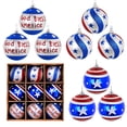 thumbnail image 1 of 9Pcs Patriotic Christmas Ball Ornaments Set, Red White Blue Glitter Electroplated Hanging Balls for Independence Day 4th of July Memorial Day Party Decor, 1 of 6