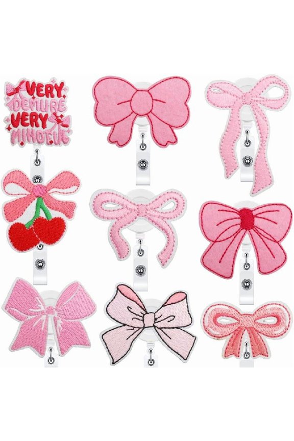9Pcs Polyester Nurse Badges Clip Bowknot Decoration Workplace Use