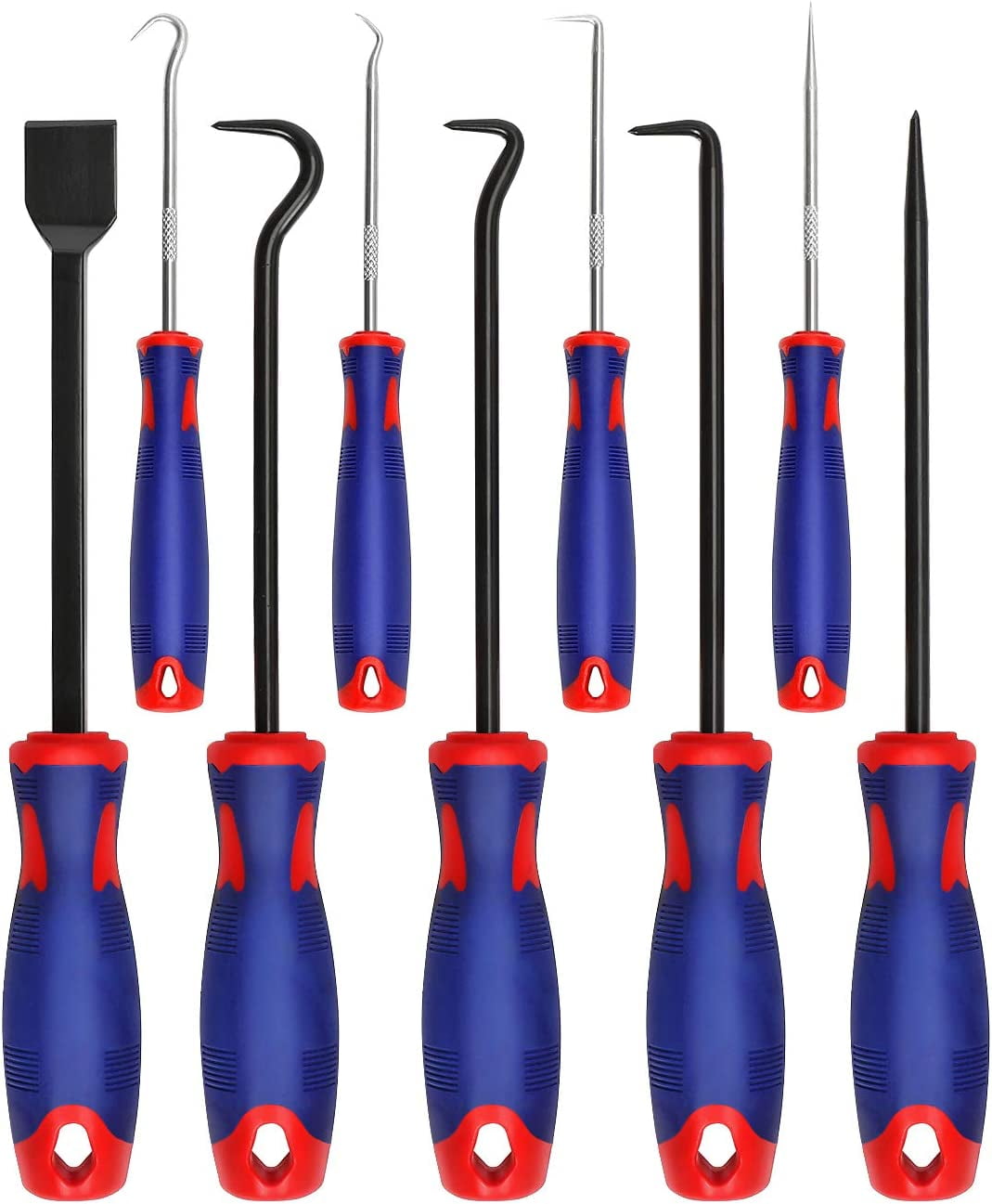 9Pcs Precision Pick & Hook Set with Scraper, Automotive Electronic Hand Tools, W000846A