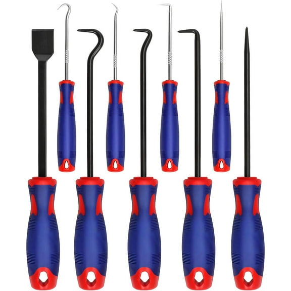 9Pcs Precision Pick & Hook Set with Scraper, Automotive & Electronic Hand Tools, W000846A