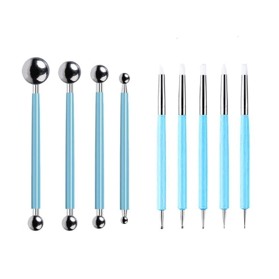 9Pcs Professional Clay Engraving Pen Double End Pottery Modelling Embossing Tool