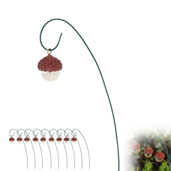 9Pcs Resin Pinecone Garden Stake Set, Rust Proof Realistic Glass Accent Plant Picks, Multi Height Landscape Ornament for Balcony Patio Indoor Potted Plant Yard Arrangement