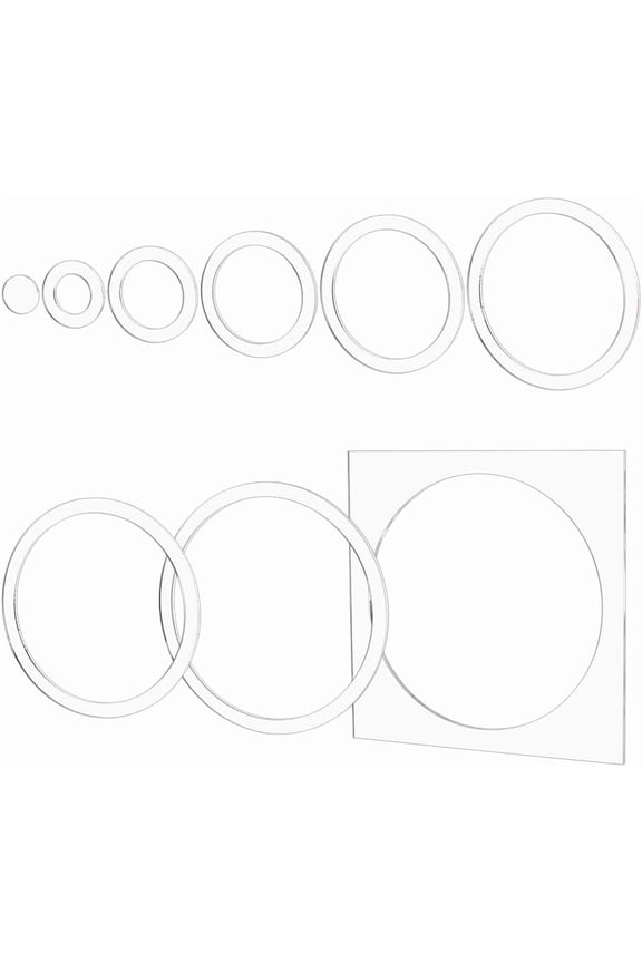 9Pcs Ring Router Templates 10/8.5/7.6/6.6/5.5/4.5/3.5/2.5/1.5 Inch Transparent Acrylic Tracing Template Router Inlay Template for Woodworking Craft diy