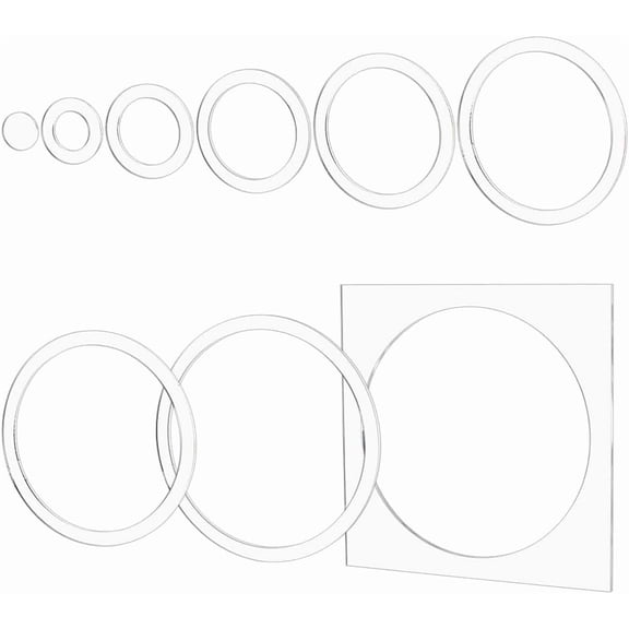 9Pcs Ring Router Templates 10/8.5/7.6/6.6/5.5/4.5/3.5/2.5/1.5 Inch Transparent Acrylic Tracing Template Router Inlay Template for Woodworking