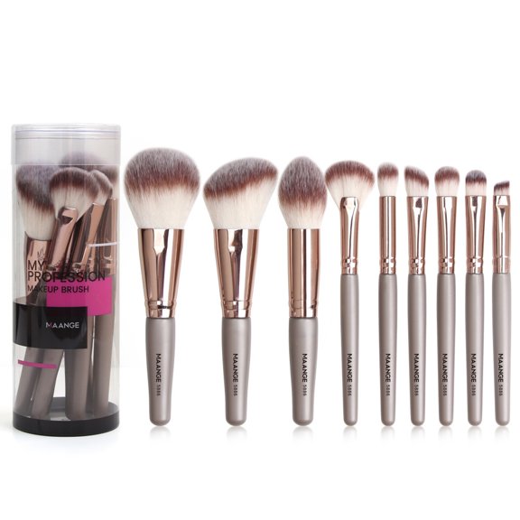 9Pcs/Set Champagne Gold Cosmetic Brush Set Foundation BrushCheek BrushEyeshadow Brush Facial Makeup Tools