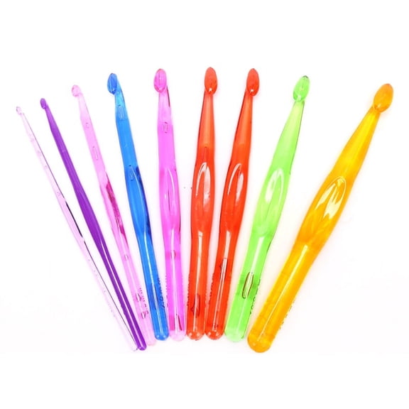 9Pcs/Set Crochet Hooks Needles Hook 3mm to 12mm Acrylic Needle Knitting Craft