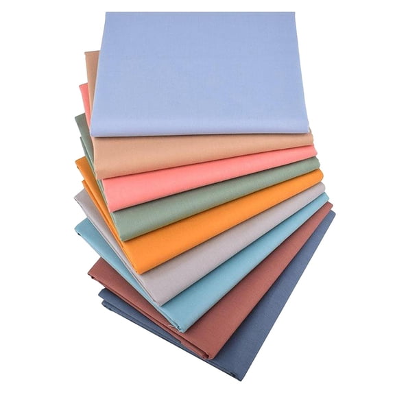 9Pcs Sheeting Fabric Plain Solid for DIY Sewing Clothes Quilting Crafts