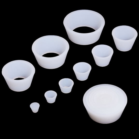 9Pcs Silicone Buchner Funnel Flask Adapters Filter Adapter Cones Lab Supplies WhiteSmoke 16.5-82.5x13-33mm Inner Diameter: 9-71.5mm