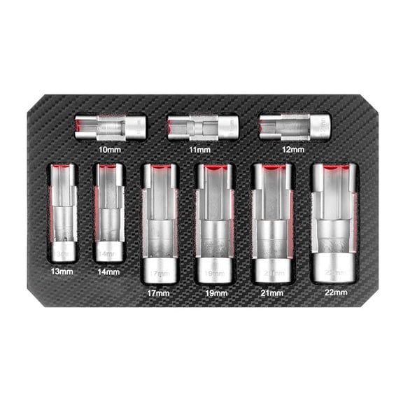 9Pcs Socket Set, Sensors Removal Tool, Oil Pressure Sensors Socket Wrench Set 10-22mm