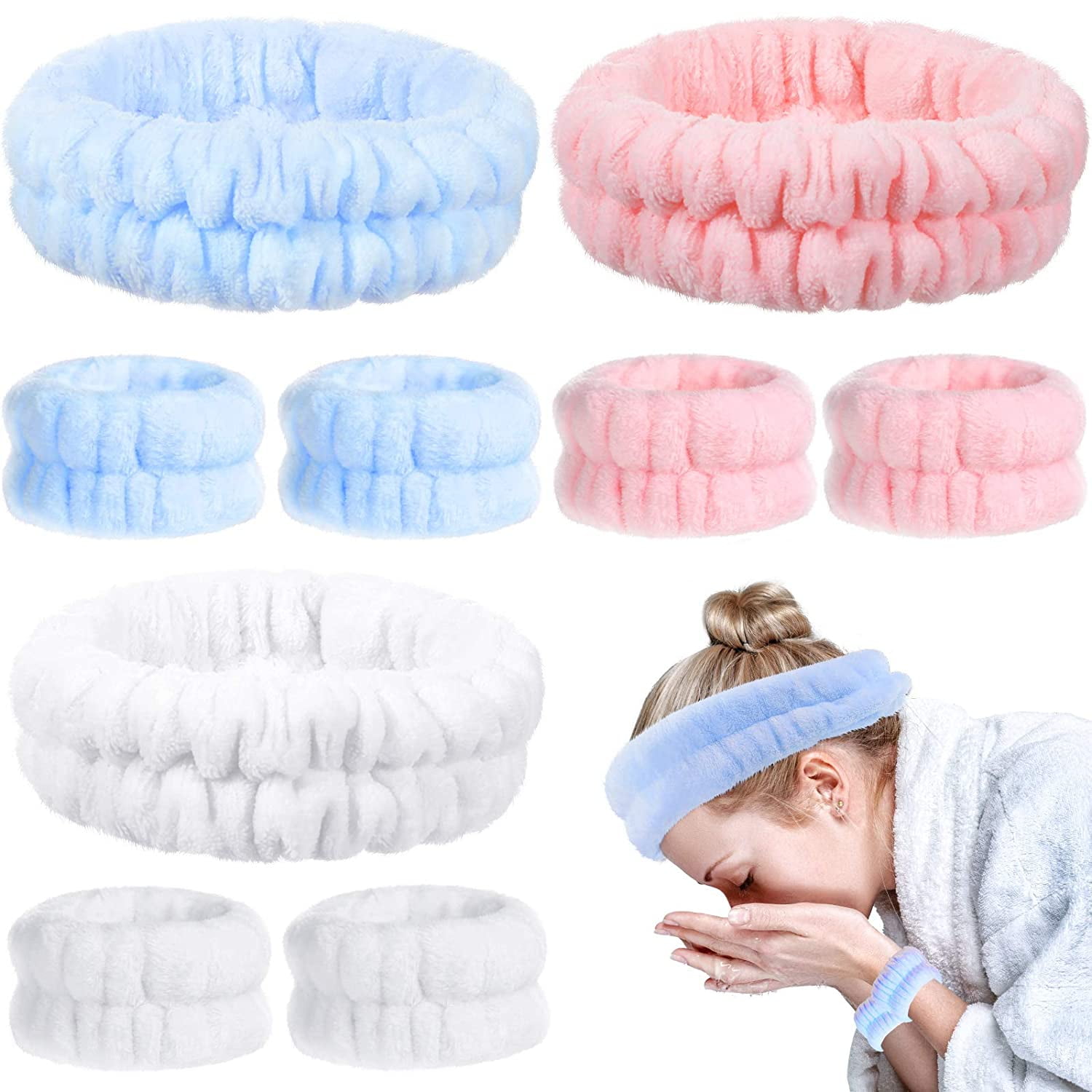 9Pcs Spa Headband Women Makeup Headband Girls Washing Face Headband