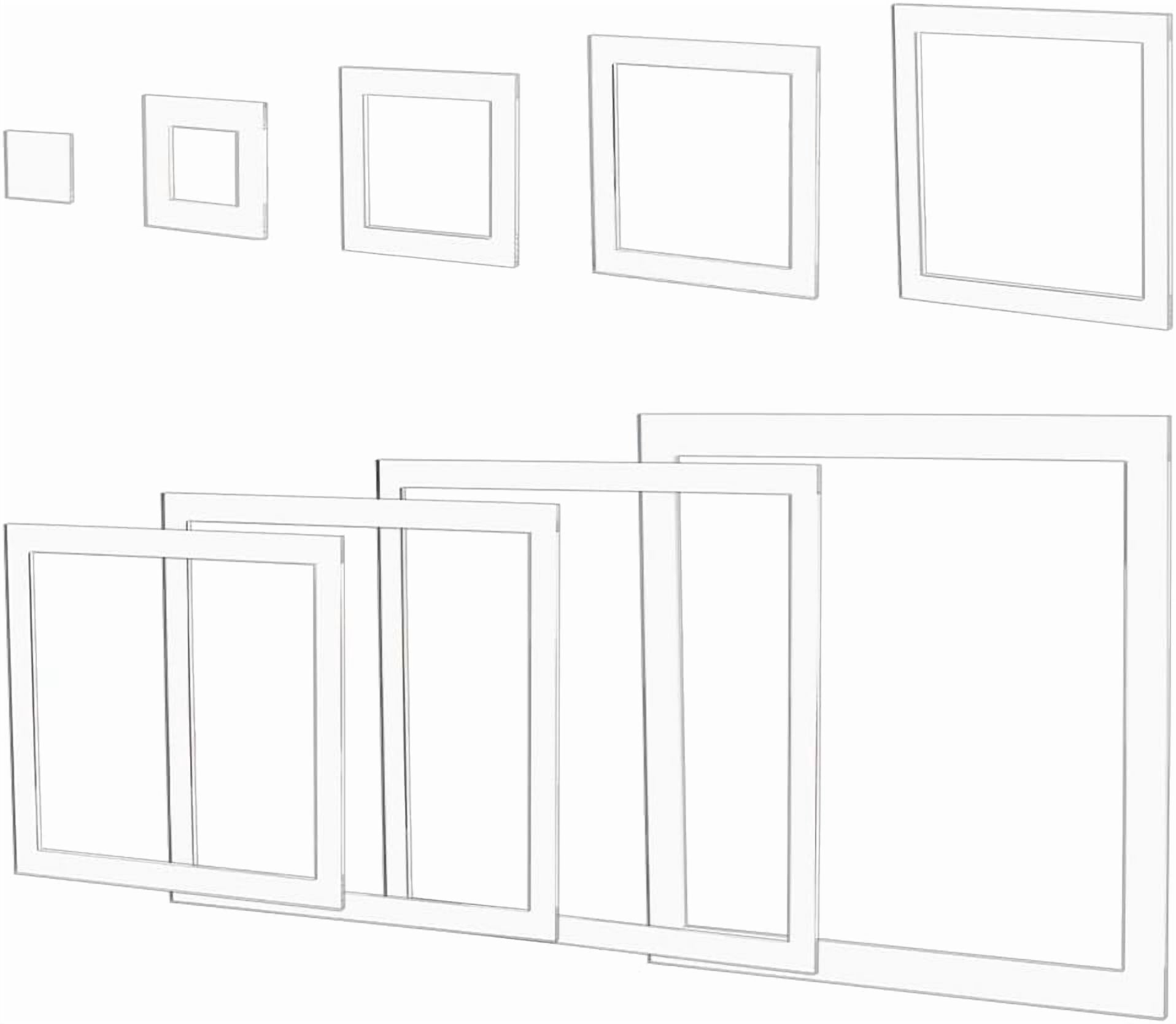 9Pcs Squares Router Templates 9.8/8.5/7.4/6.5/5.5/4.5/3.5/2.5/1.4 Inch ...