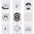 thumbnail image 1 of 9Pcs Sun and Moon Astrology Wall Art Prints Tarot Moth Wall Decor Wall Art Prints Black and White Posters Divinazione Prints Decorations for Living Room Bedroom No Frame, 1 of 9