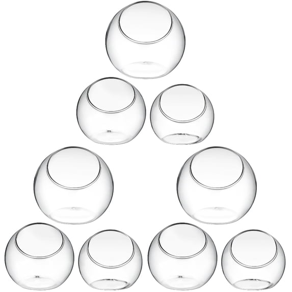 Chic Transparent Glass Terrarium for Home and Office Use 9Pcs