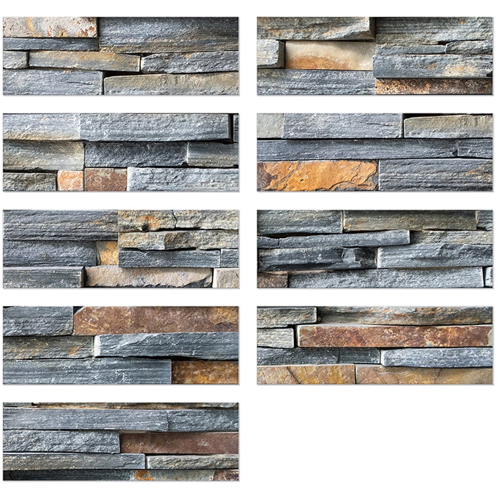 9Pcs Tile Sticker Stick on Tiles Backsplash Self Adhesives Wall Tile