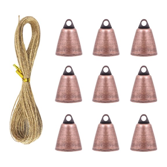 9Pcs Traditional Metal Carillons With 5 Meter Rope Traditional Holiday Ornamentation For Inside Christmas Deck