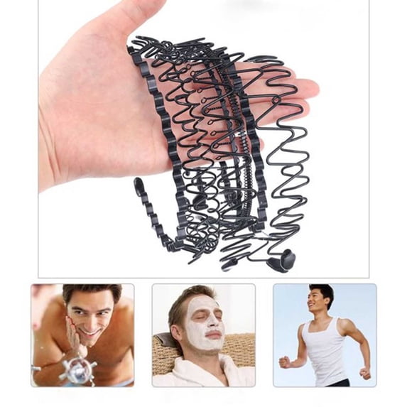 9Pcs Unisex Metal Headbands Wavy Spring Hair Bands For Women And Men Durable Hair Accessories 9PCS
