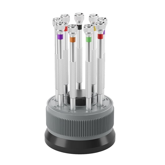 9Pcs Watchmaker Screwdrivers Set 0.8mm-2.0mm for Jewelry Watch Eyeglass Repair Electronics Slotted Screwdriver