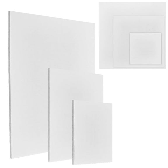 9Pcs White Polystyrene Craft Sheets 3 Sizes 5.5mm Thick Polystyrene Sheets Durable Plastic Board Sheet 3.9/7.8/11.8 Inch Square Flexible Sheet for Modeling Building Crafts Arts Display White DIY