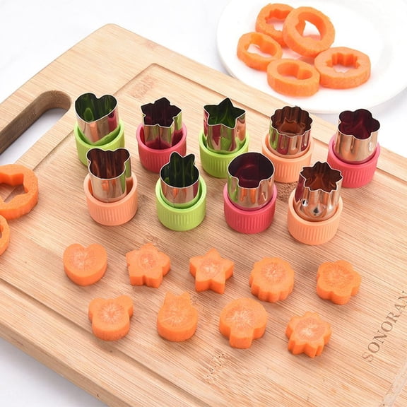 9Pcs/set Vegetable Cutters Shapes Set DIY Cookie Cutter Star Heart for Kids Shaped Treats Food Fruit Cutter Mold