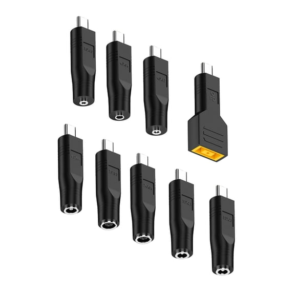 9Pieces Type C Input to Female Output PD100W Conversion Adapters for Laptops with Fast PD Charging and Safety Features