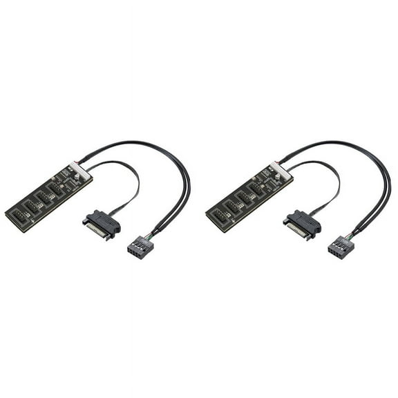 9Pin USB Header Splitter with SATA Power Cable, Internal USB Hub