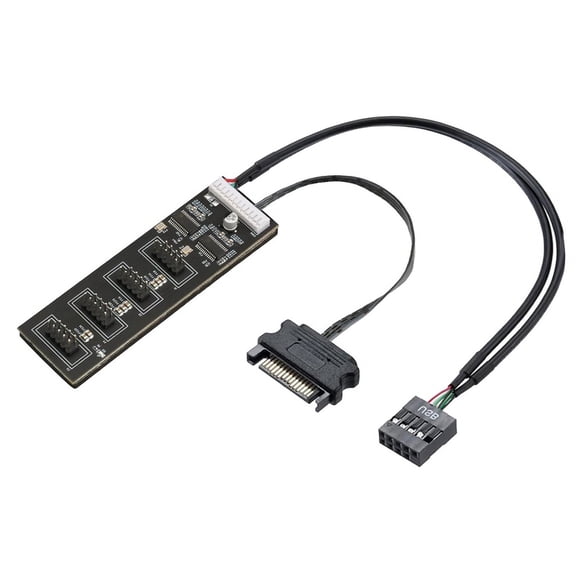 9Pin USB Header Splitter with Power Cable, Internal USB Hub