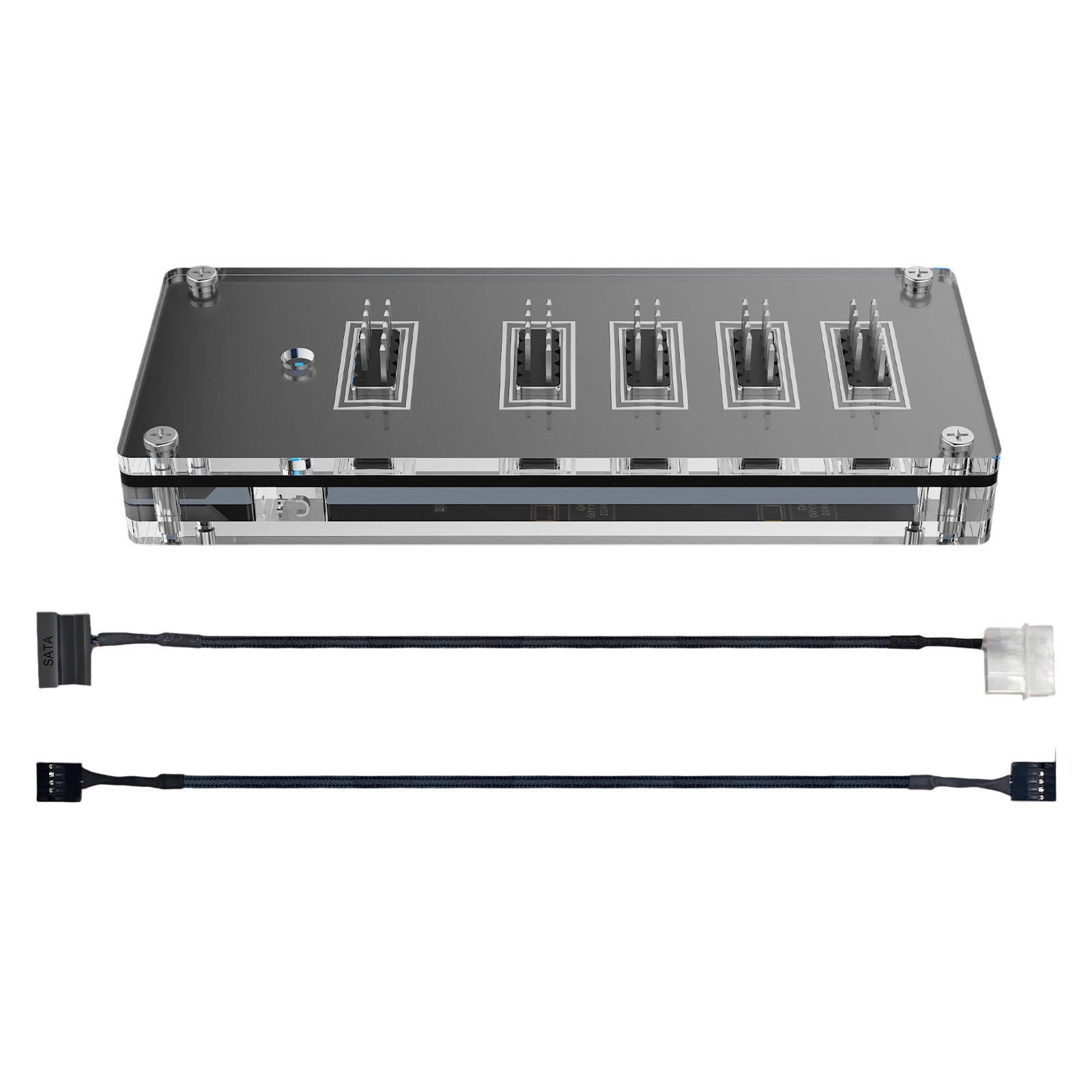 9Pin USB Header Splitter with SATAs Power Cable, Internal USB HUBs ...