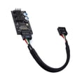 thumbnail image 1 of 9Pin USB Hub Connector Splitter 1 to 3 USB2.0 Header Board Cable for Water Cooling RGB LED Fan Speed Test, 1 of 8