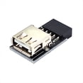 thumbnail image 1 of 3X 9Pin to 1 Port USB Adapter Connector PC Internal Motherboard 9Pin to USB2.0 Type A Female Converter, 1 of 9