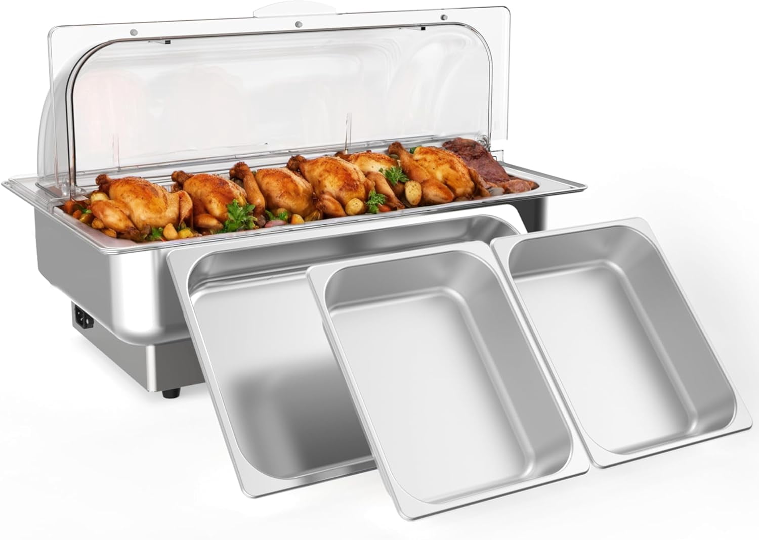 9QT Electric Chafing Dish Set with Temperature Control, Roll Top ...