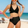 thumbnail image 1 of 9T 10T Swimsuit For Girls Teen Swimsuits For Girls 14-16 Color-Block Adjustable Straps Bikini Sets, 1 of 8