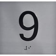 thumbnail image 1 of 9TH Floor Elevator Jamb Plate Sign with Braille and Raised Number-Elevator Floor Number Sign(Silver), 1 of 4