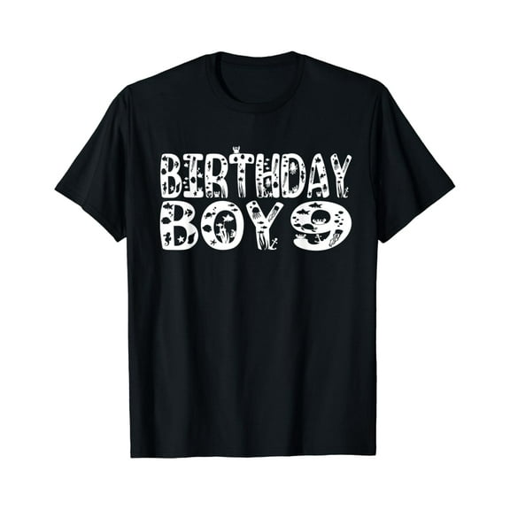 9Th Birthday Boy 9 Years Old Fishing Lover Theme Party T-Shirt