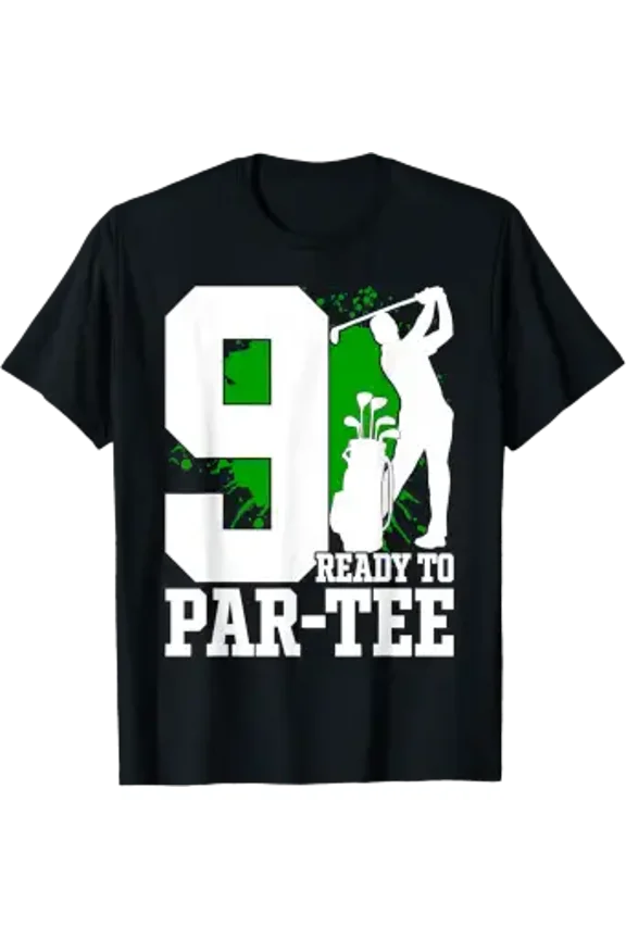 9Th Birthday Golfer Boy Nine Year Old Golf Player T-Shirt