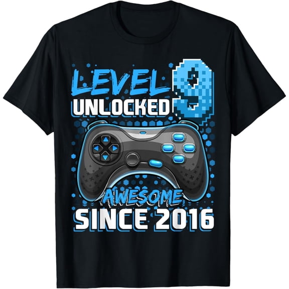 9Th Birthday Level 9 Gamer 9 Year Video Game Party Unisex T-Shirt S-5Xl - Best Birthday Gifts
